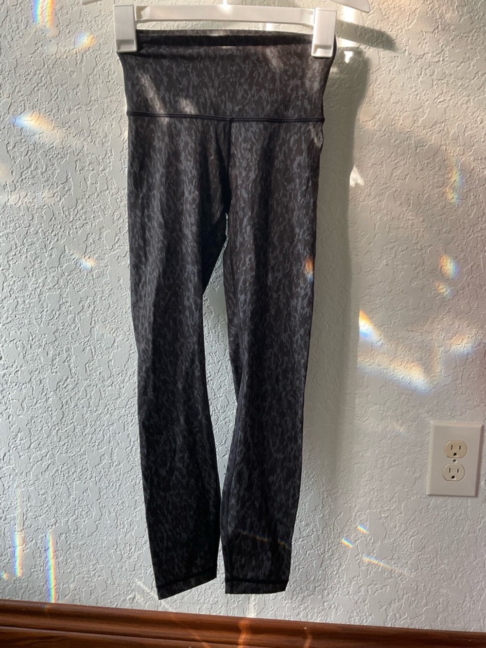 Black leopard print lululemon leggings in size 2